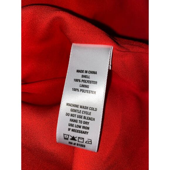 CeCe NWT $79 size Small Island Oasis Color 691 Fiery Red Lined Cap Sleeve Blouse - Picture 11 of 11